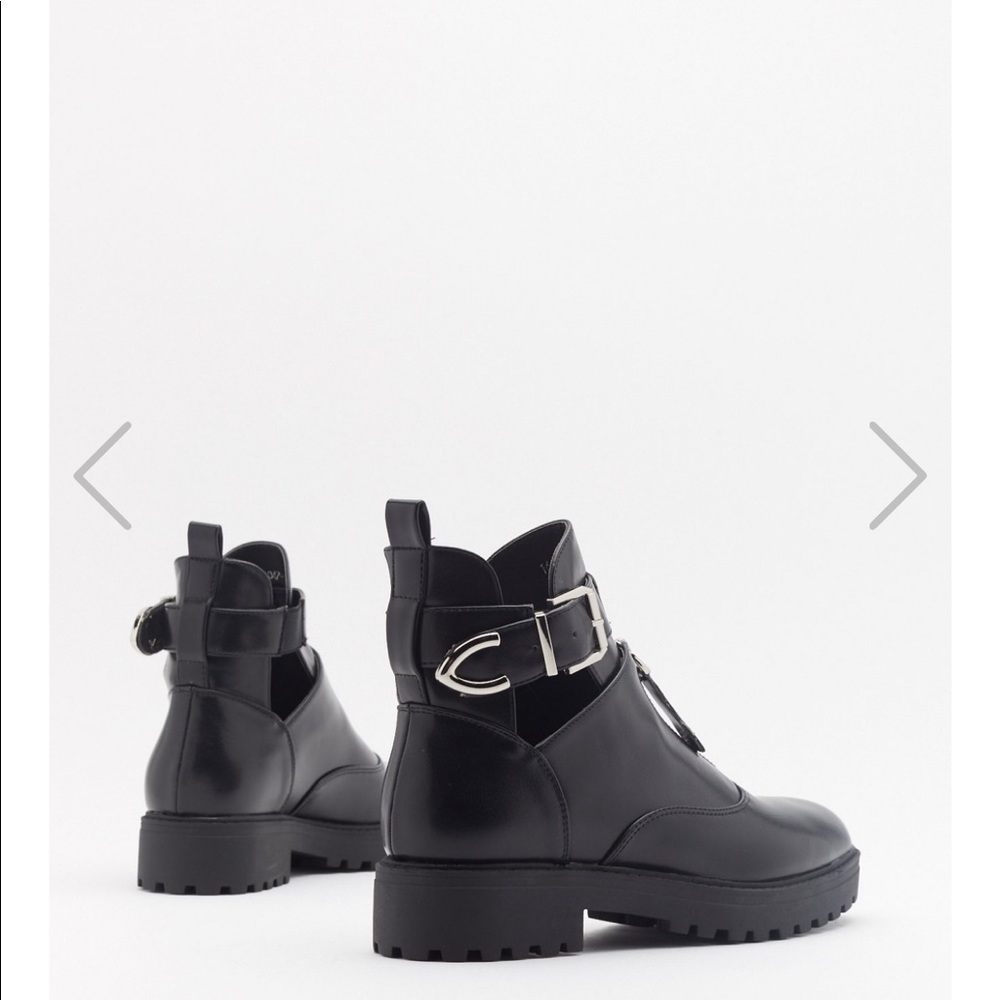 Kick 'Em Into Touch Faux Leather Biker Boot